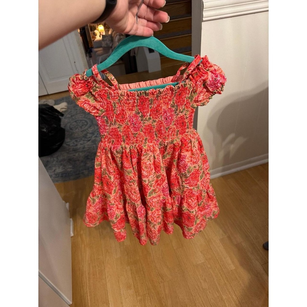 haute hippie Girls Smocked Floral Tiered Dress 3T